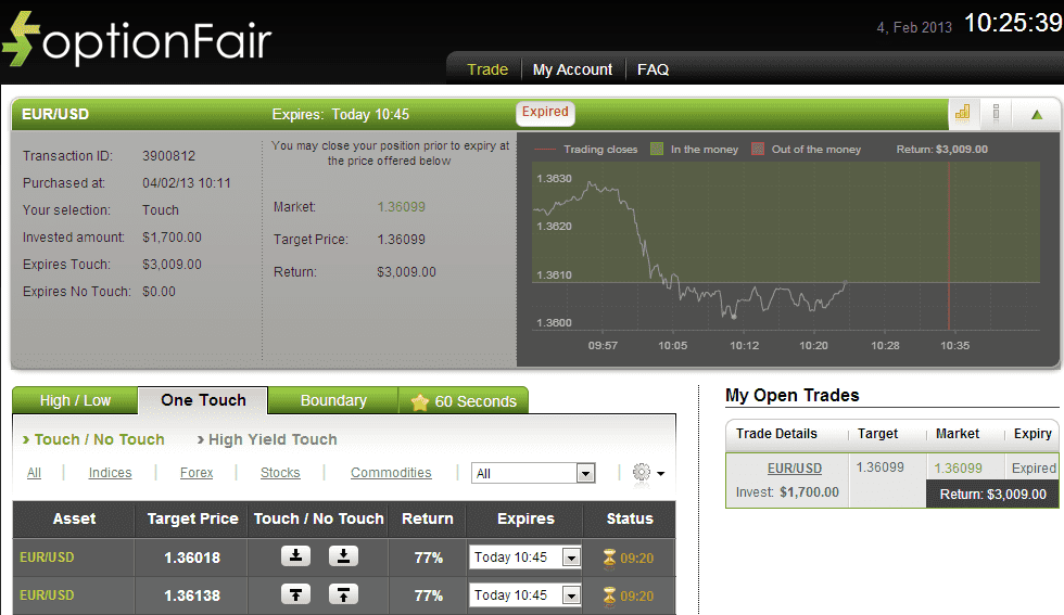 Successful Trade on Feb 4, 2013 eurusd